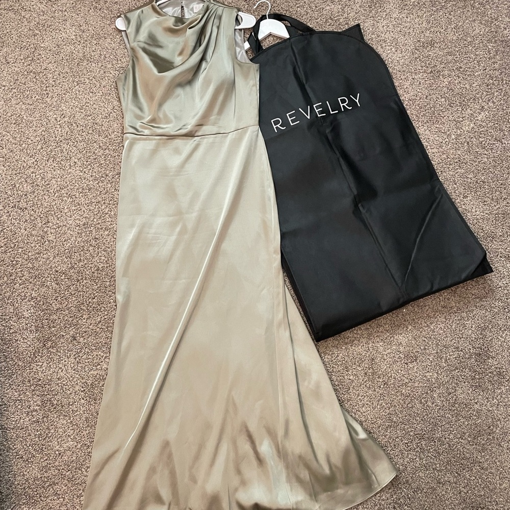 Revelry Women's Satin Maxi Dress - Silver Sage